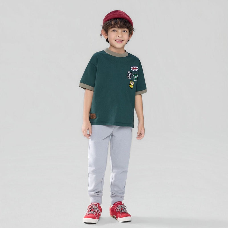 Giordano Kids' Relaxed Fit Multi - Badge Graphic Tee - first_variant_option_2 Premium Tee for Giordano
