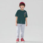 Giordano Kids' Relaxed Fit Multi-Badge Graphic Tee - Premium Tee