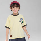 Giordano Kids' Relaxed Fit Multi-Badge Graphic Tee - Premium Tee