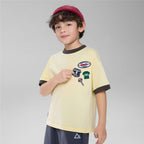 Giordano Kids' Relaxed Fit Multi-Badge Graphic Tee - Premium Tee