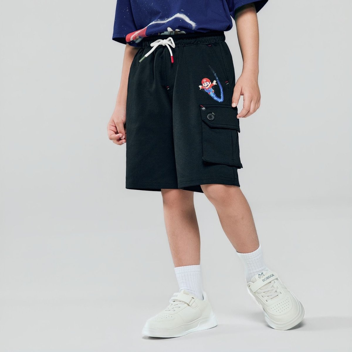 Giordano Kids Relaxed Mario Graphic Knit Shorts - first_variant_option_2 Premium Shorts for Giordano