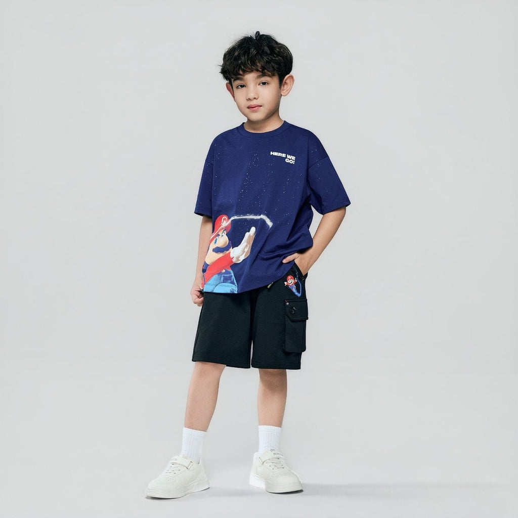 Giordano Kids Relaxed Mario Graphic Knit Shorts - first_variant_option_2 Premium Shorts for Giordano
