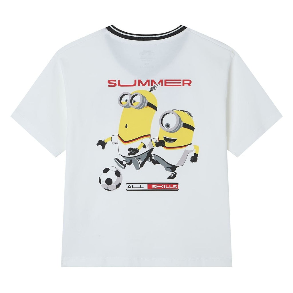 Giordano Kids Relaxed Minions V - Neck World Cup Tee - first_variant_option_2 Premium Print Tee for Giordano