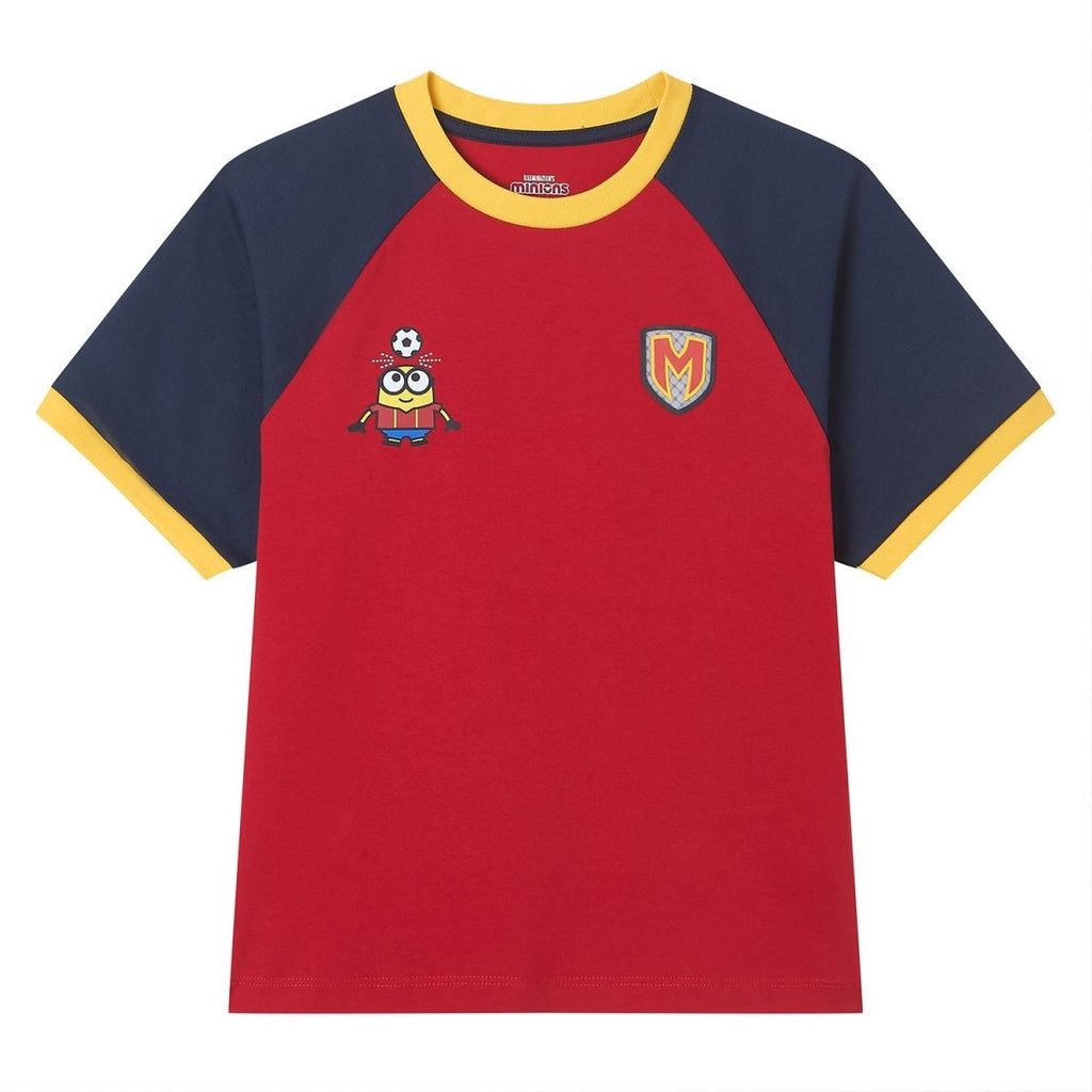 Giordano Kids Relaxed Minions World Cup Raglan Tee - first_variant_option_2 Premium Print Tee for Giordano
