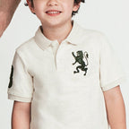 Giordano Kids' Slim Fit 3D Embroidery Lion Polo - Premium Polo