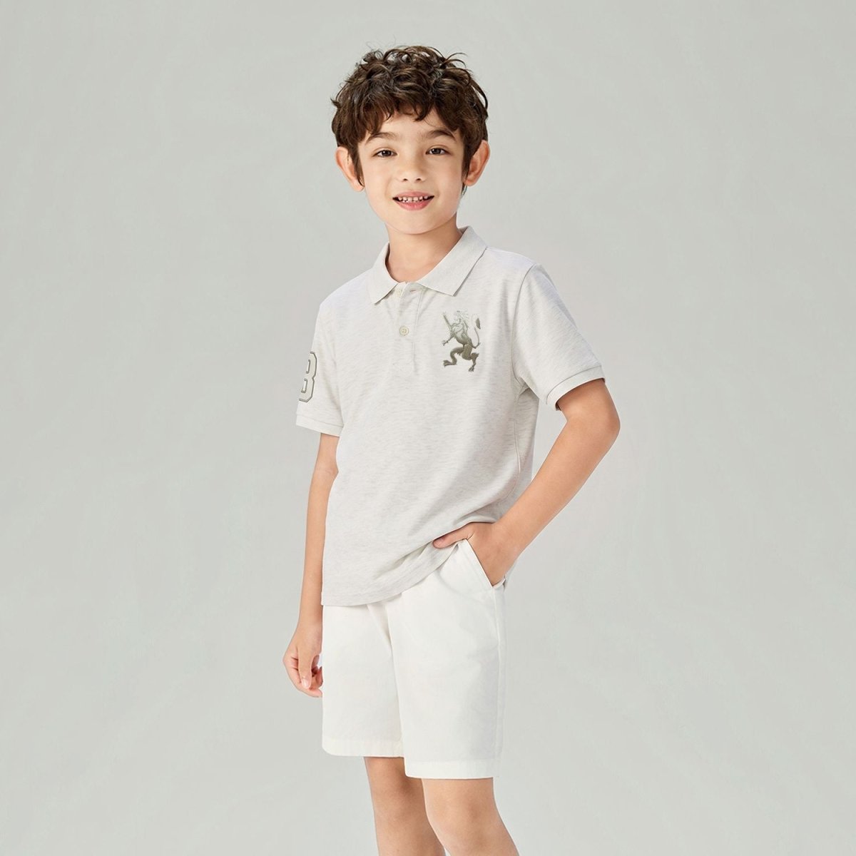 Giordano Kid's Slim Fit 3D Embroidery Lion Polo - Premium Polo