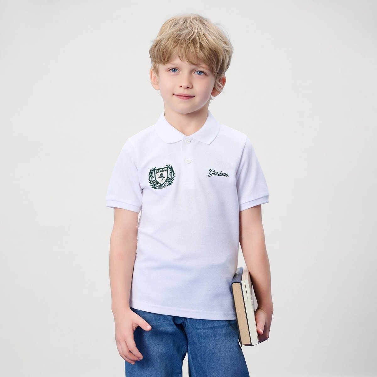 Giordano Kids' Slim Fit Club House Embroidered Polo - first_variant_option_2 Premium Polo for Giordano