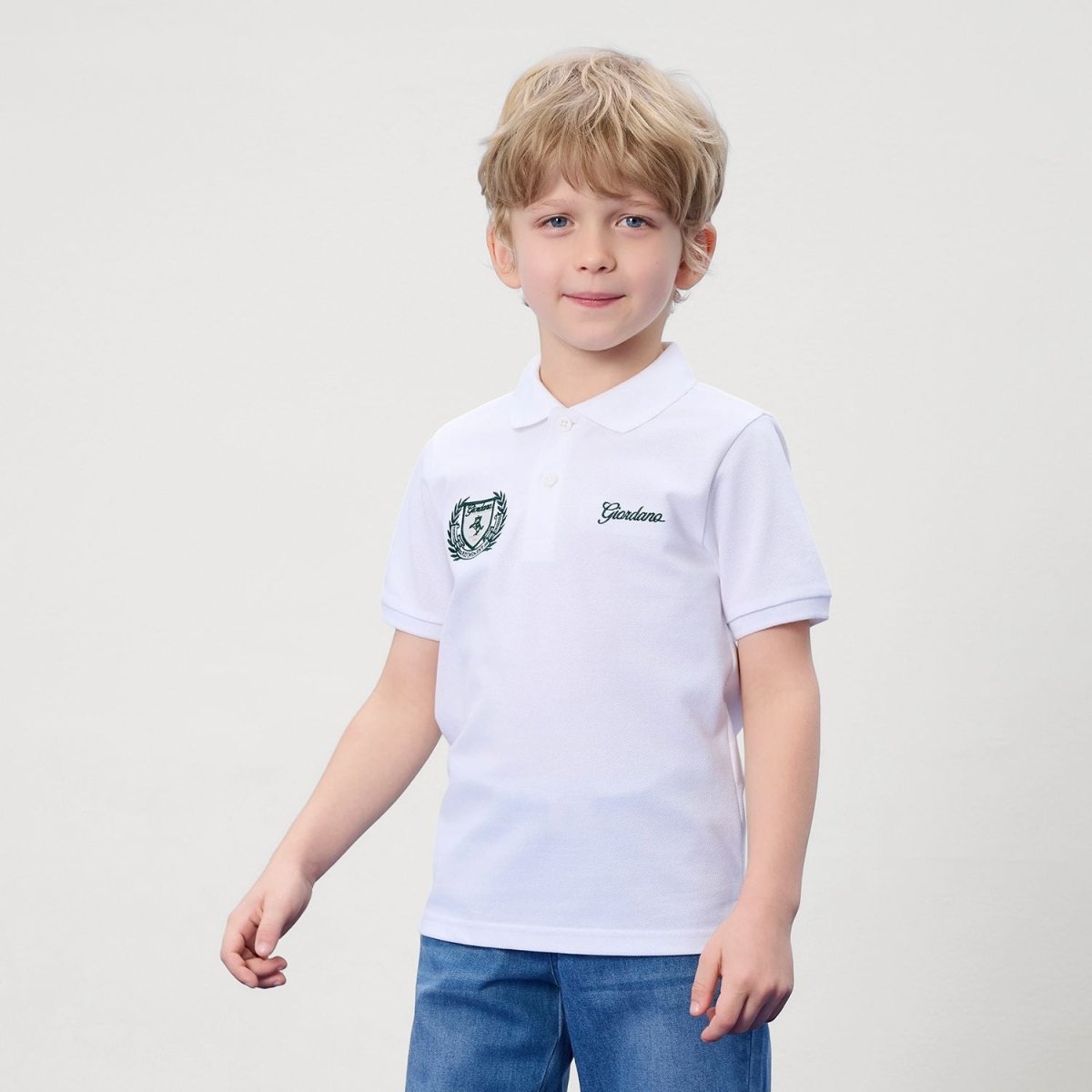 Giordano Kids' Slim Fit Club House Embroidered Polo - first_variant_option_2 Premium Polo for Giordano