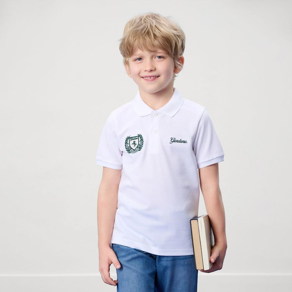 Giordano Kids' Slim Fit Club House Embroidered Polo - first_variant_option_2 Premium Polo for Giordano