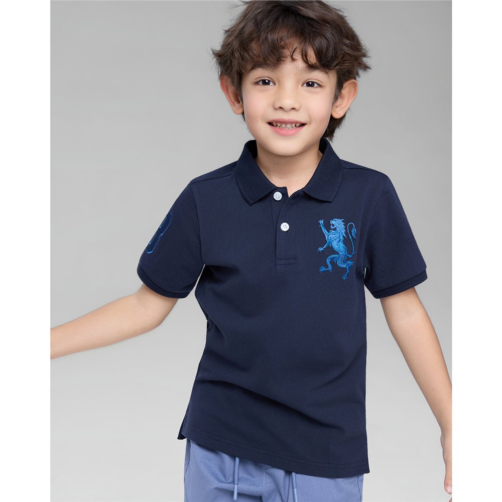 Giordano Kids’ Slim Fit Lion Embroidered Cotton Polo - first_variant_option_2 Premium Polo for Giordano