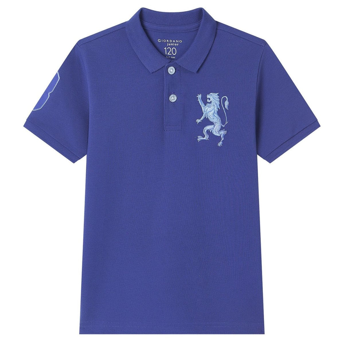 Giordano Kids’ Slim Fit Lion Embroidered Cotton Polo - Premium Polo