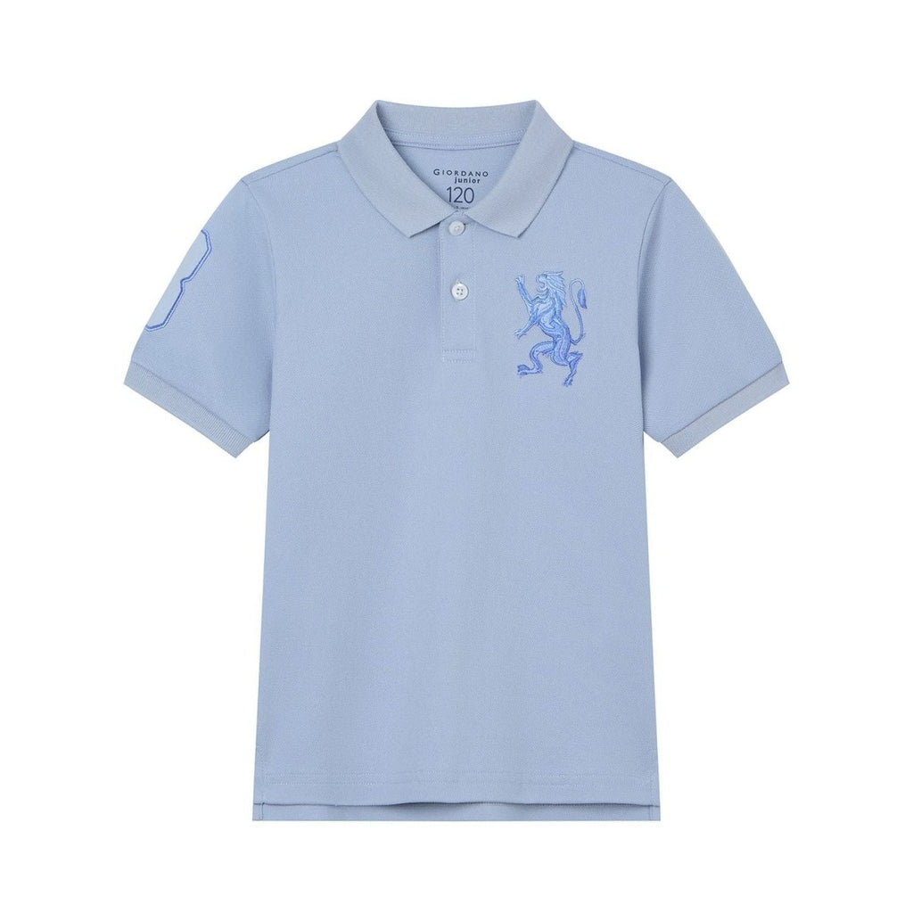 Giordano Kids’ Slim Fit Lion Embroidered Cotton Polo - first_variant_option_2 Premium Polo for Giordano