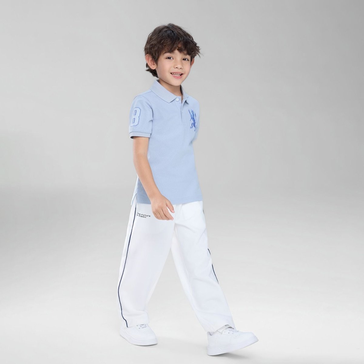 Giordano Kids’ Slim Fit Lion Embroidered Cotton Polo - first_variant_option_2 Premium Polo for Giordano
