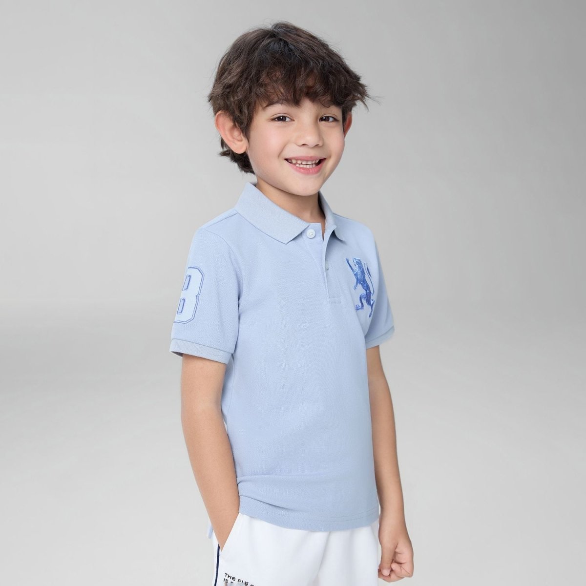 Giordano Kids’ Slim Fit Lion Embroidered Cotton Polo - first_variant_option_2 Premium Polo for Giordano