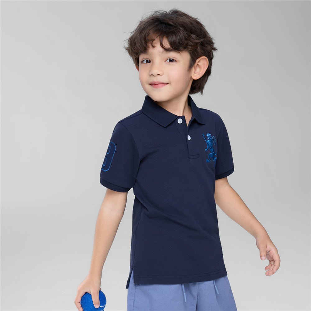 Giordano Kids’ Slim Fit Lion Embroidered Cotton Polo - first_variant_option_2 Premium Polo for Giordano