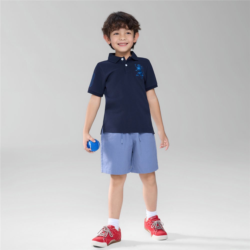 Giordano Kids’ Slim Fit Lion Embroidered Cotton Polo - first_variant_option_2 Premium Polo for Giordano