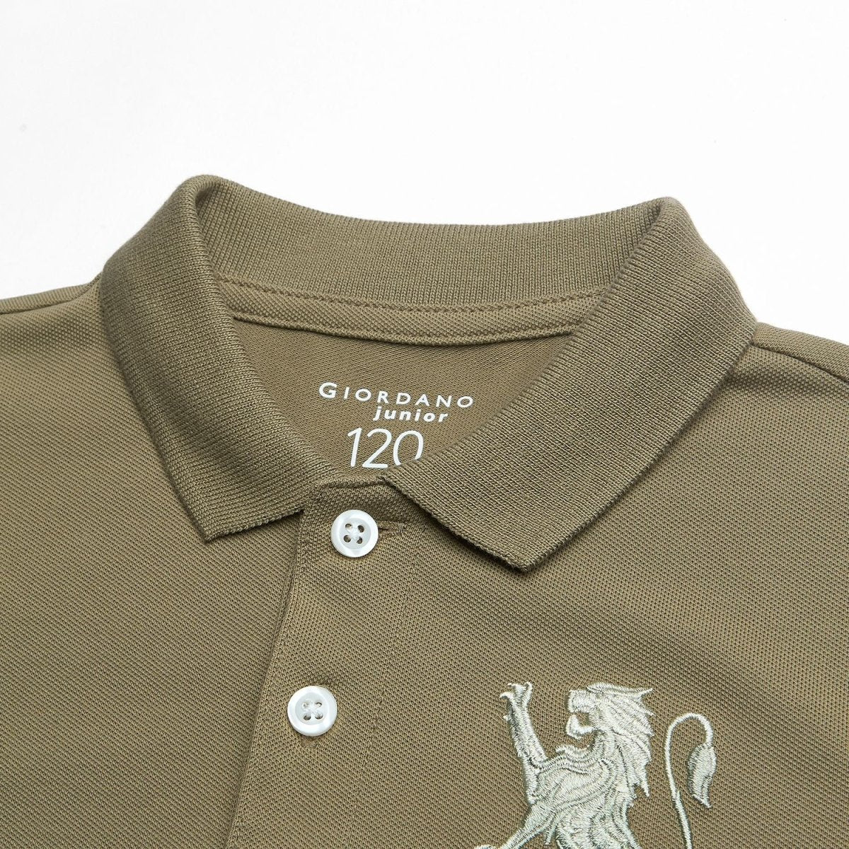 Giordano Kids’ Slim Fit Lion Embroidered Cotton Polo - first_variant_option_2 Premium Polo for Giordano