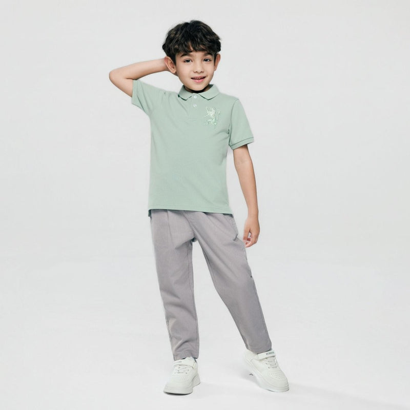 Giordano Kids’ Slim Fit Lion Embroidered Cotton Polo - first_variant_option_2 Premium Polo for Giordano