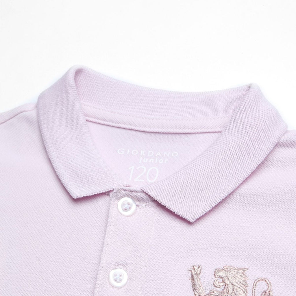 Giordano Kids’ Slim Fit Lion Embroidered Cotton Polo - first_variant_option_2 Premium Polo for Giordano
