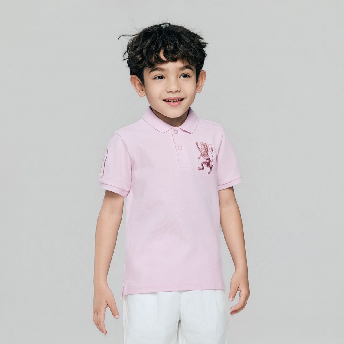 Giordano Kids’ Slim Fit Lion Embroidered Cotton Polo - first_variant_option_2 Premium Polo for Giordano