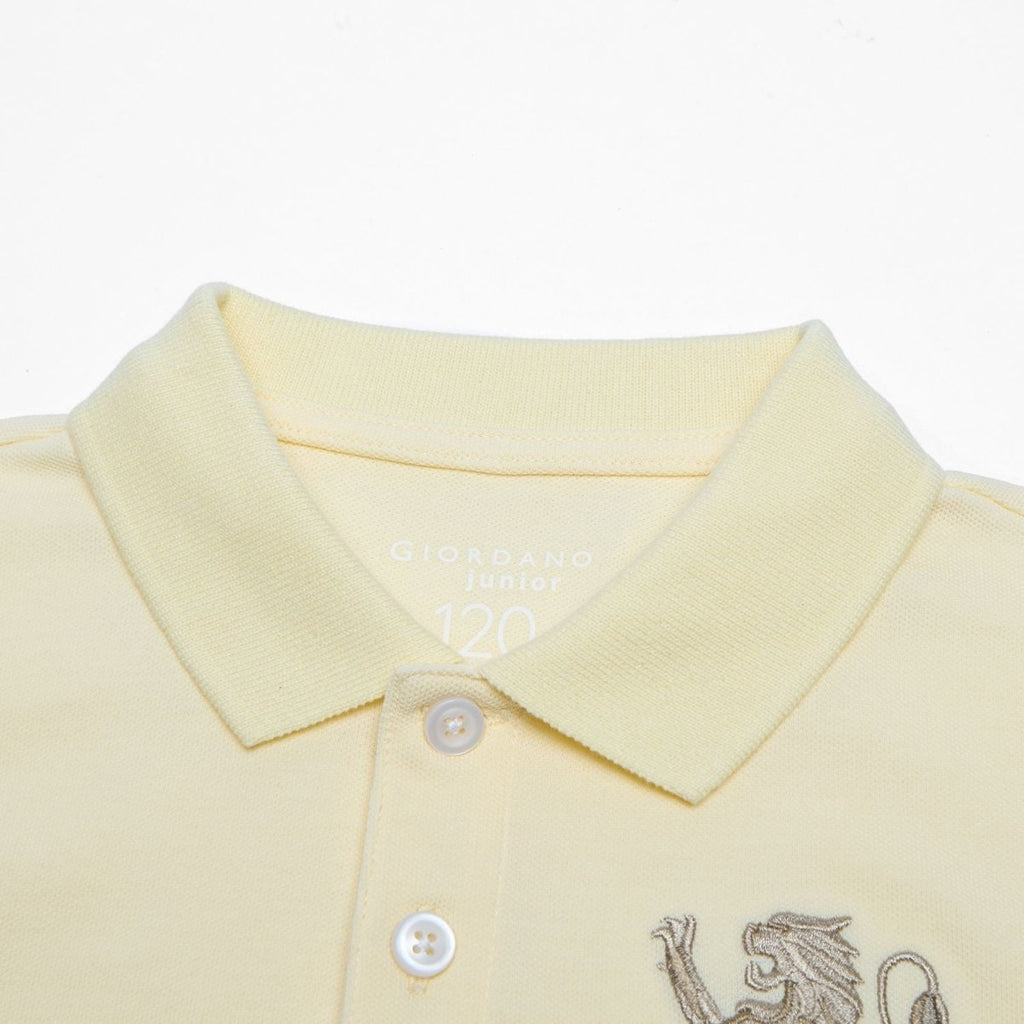 Giordano Kids’ Slim Fit Lion Embroidered Cotton Polo - first_variant_option_2 Premium Polo for Giordano