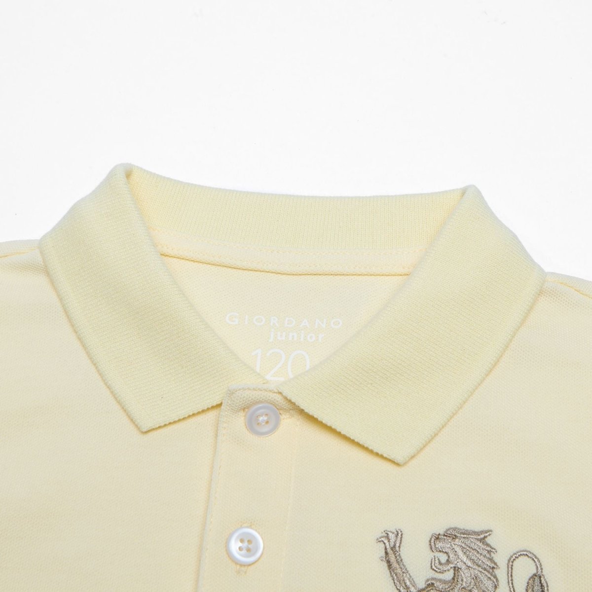 Giordano Kids’ Slim Fit Lion Embroidered Cotton Polo - first_variant_option_2 Premium Polo for Giordano
