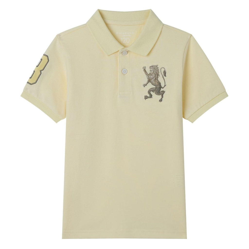 Giordano Kids’ Slim Fit Lion Embroidered Cotton Polo - first_variant_option_2 Premium Polo for Giordano