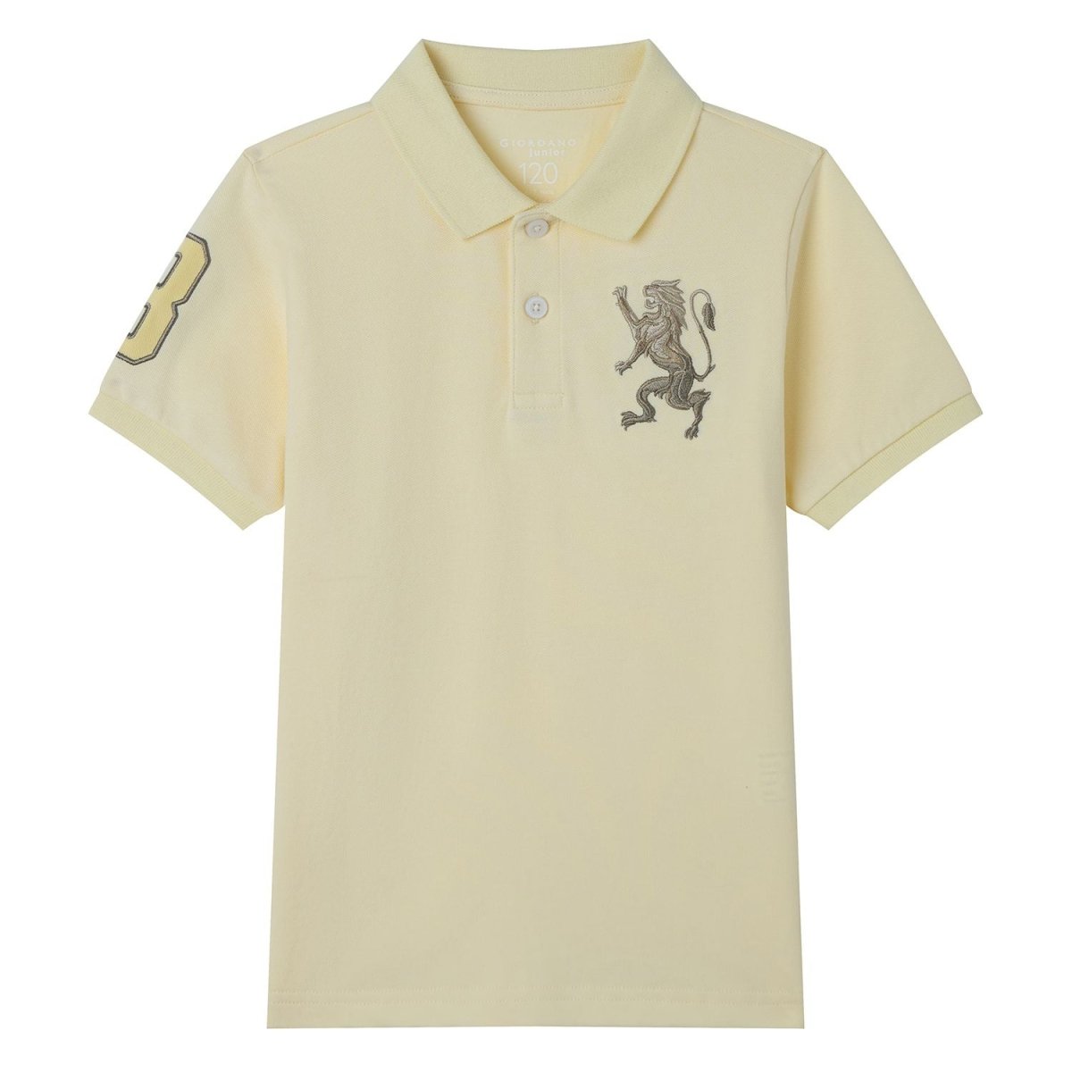 Giordano Kids’ Slim Fit Lion Embroidered Cotton Polo - first_variant_option_2 Premium Polo for Giordano