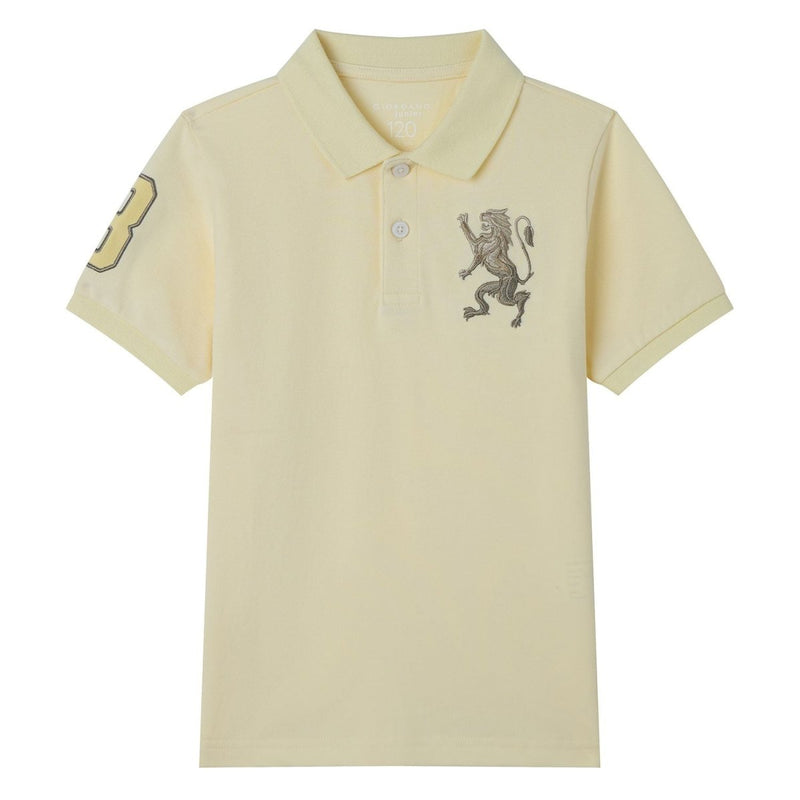 Giordano Kids’ Slim Fit Lion Embroidered Cotton Polo - first_variant_option_2 Premium Polo for Giordano