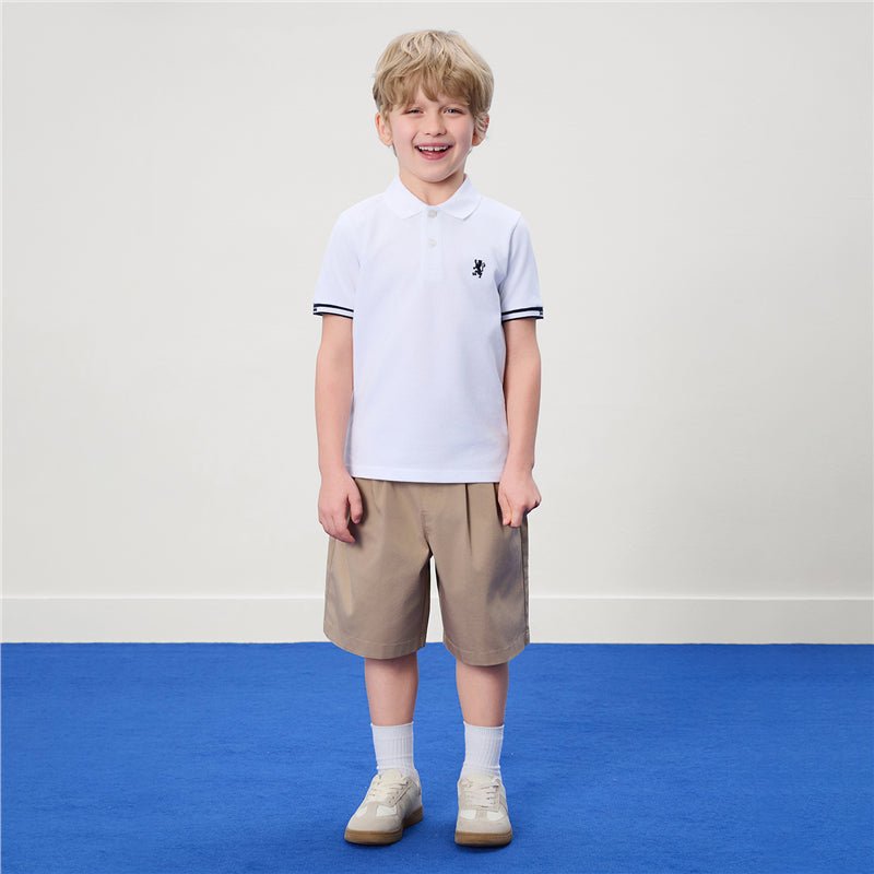 Giordano Kids’ Slim Pique Polo With Flat Knit Collar & Embroidery - first_variant_option_2 Premium Polo for Giordano