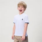 Giordano Kids’ Slim Pique Polo With Flat Knit Collar & Embroidery - first_variant_option_2 Premium Polo for Giordano