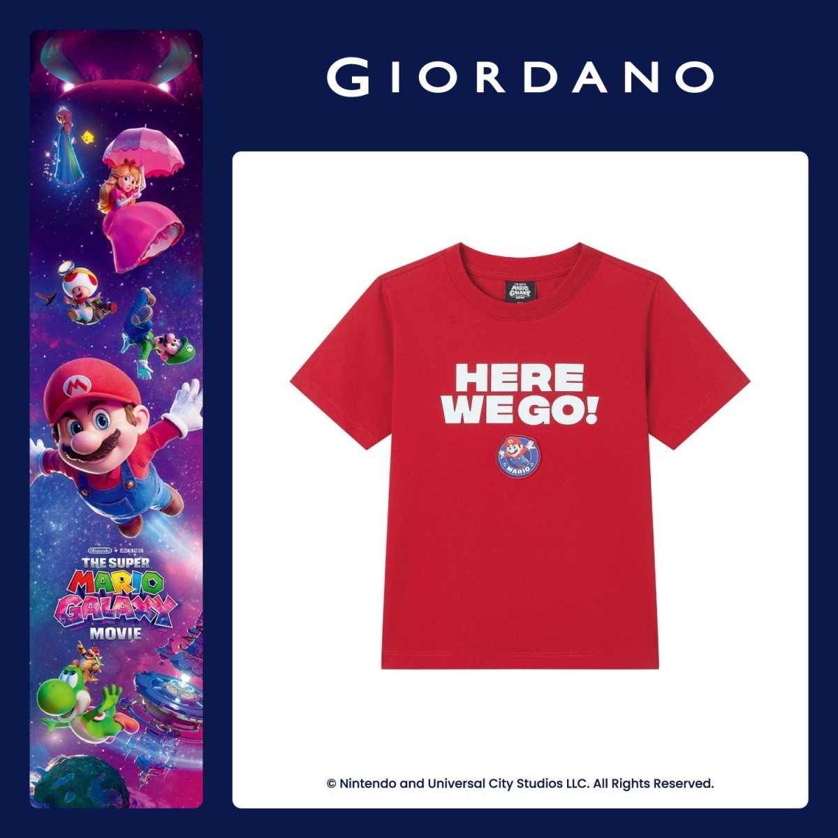 Giordano Kids Super Mario World Cup Print Tee - first_variant_option_2 Premium Print Tee for Giordano