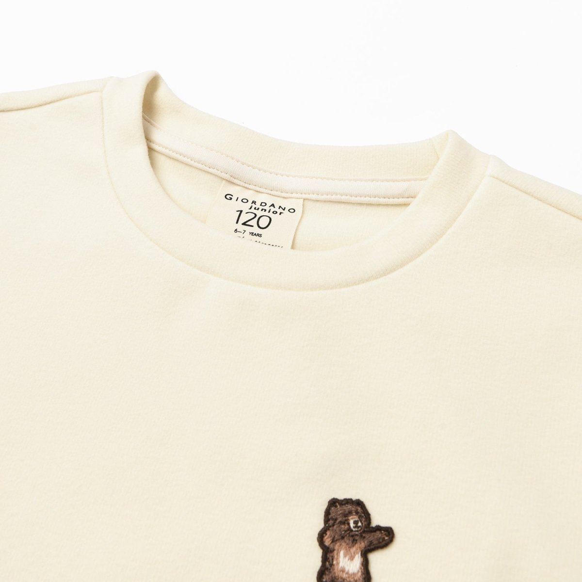 Giordano Kid's' Velour Crew Neck Long Sleeve Embroidery Tee - Premium Tee