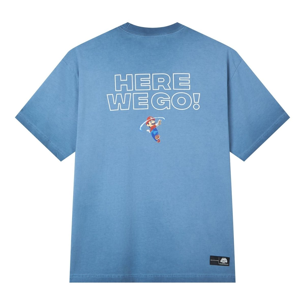 Giordano Men Loose Mario Slogan Back Graphic Tee - Premium Print Tee