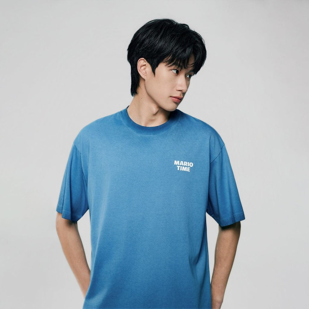 Giordano Men Loose Mario Slogan Back Graphic Tee - Premium Print Tee
