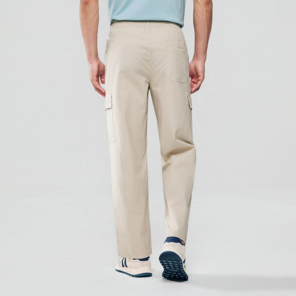 Giordano Men Loose Straight Cotton Cargo Khakis - Premium Pants