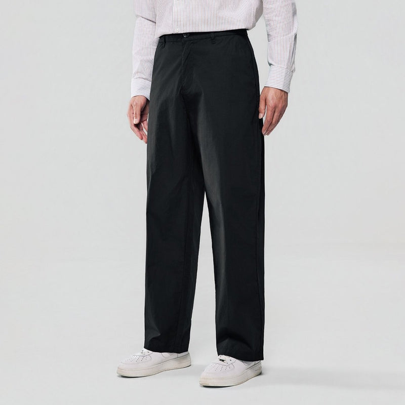 Giordano Men Loose Straight Cotton Poplin Khakis - Premium Pants
