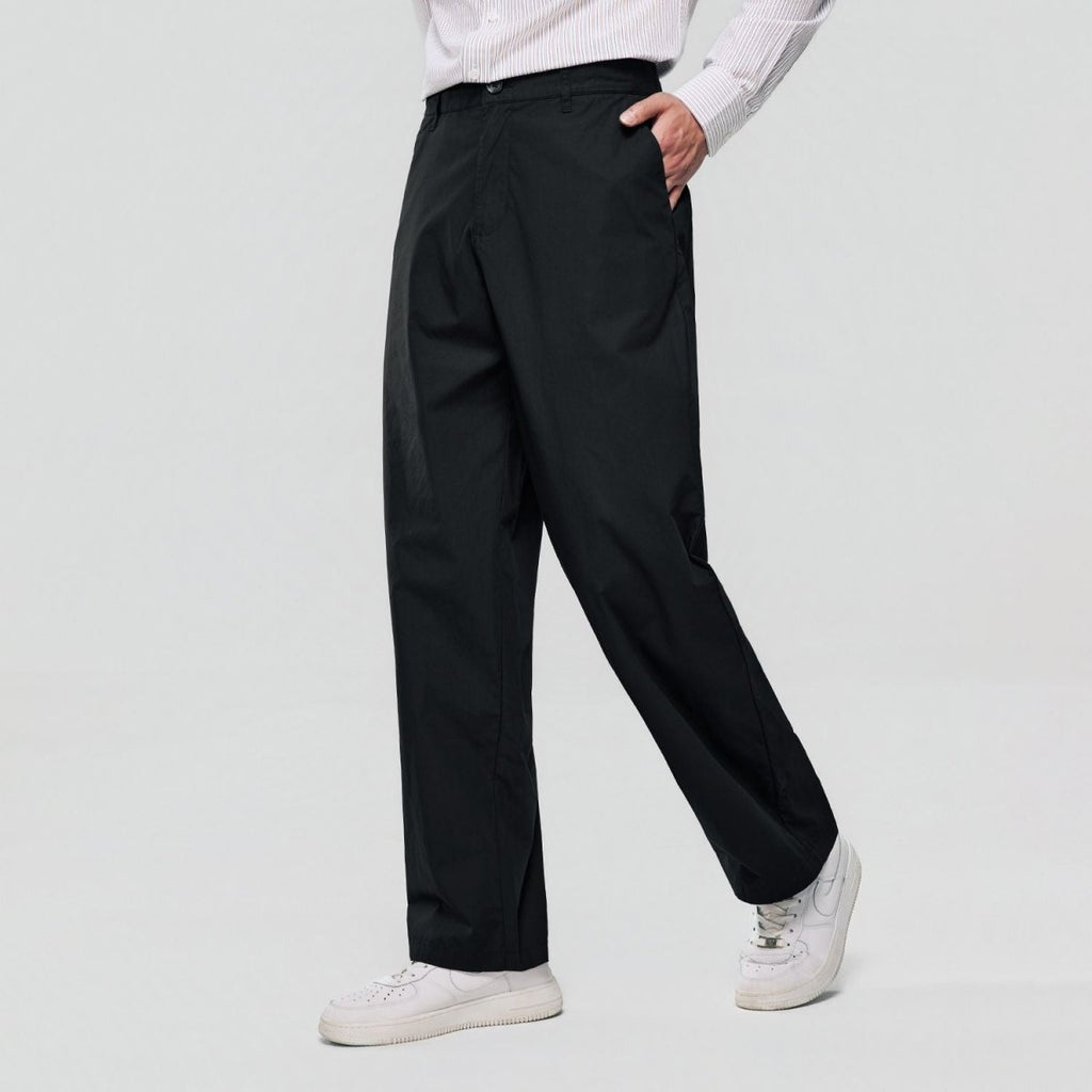 Giordano Men Loose Straight Cotton Poplin Khakis - Premium Pants