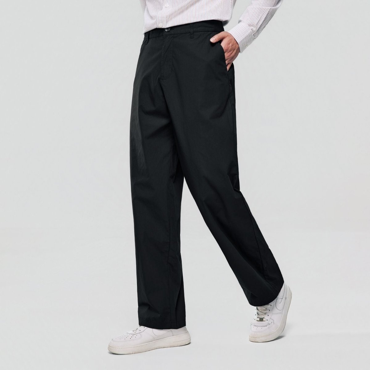 Giordano Men Loose Straight Cotton Poplin Khakis - Premium Pants