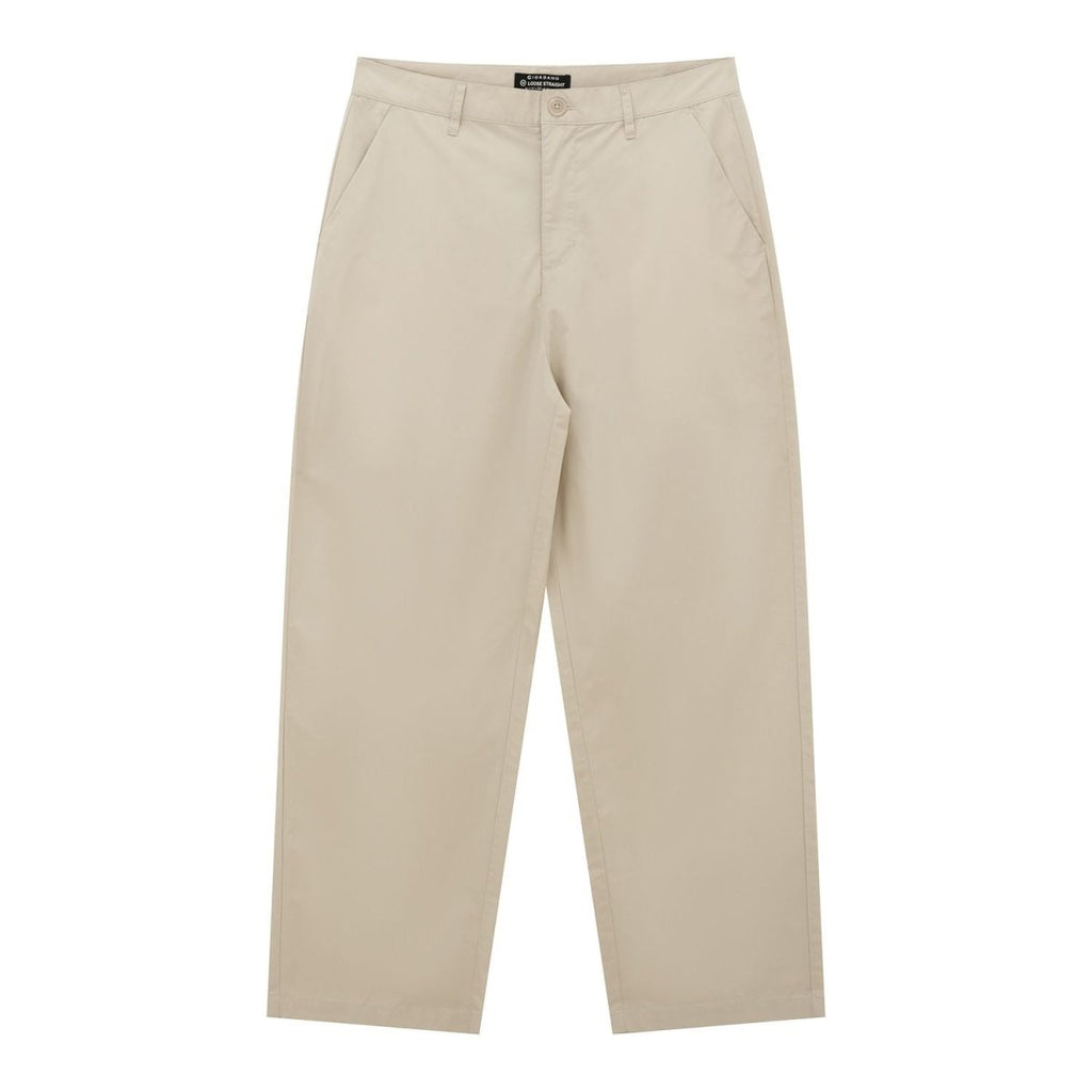 Giordano Men Loose Straight Cotton Poplin Khakis - Premium Pants