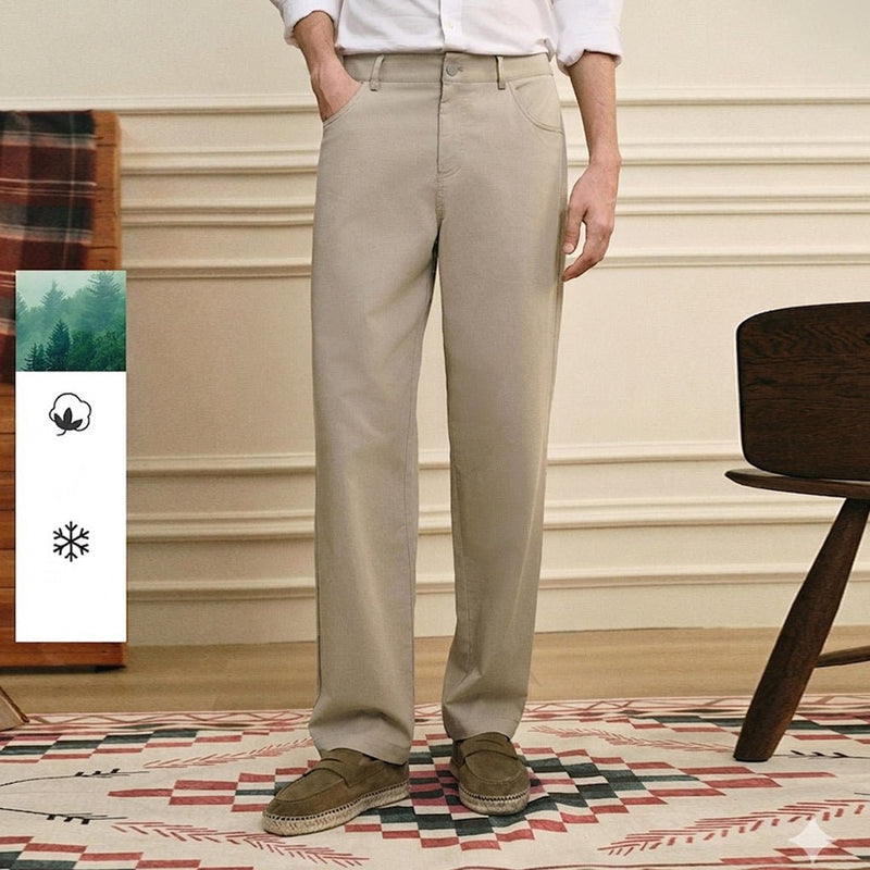 Giordano Men Regular Cotton Tencel Khaki Pants - first_variant_option_2 Premium Pants for Giordano