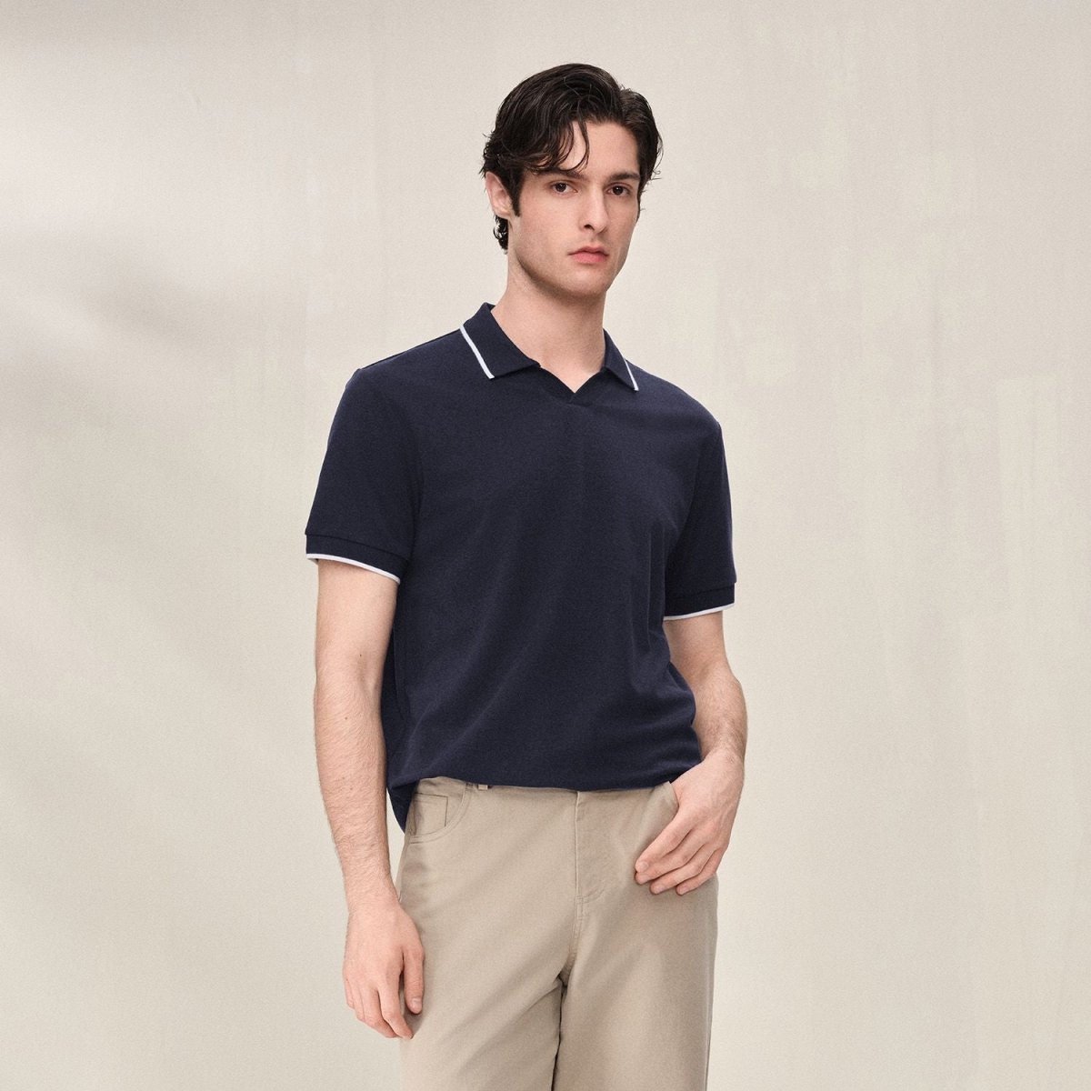 Giordano Men Regular Cotton Tencel Open Polo - first_variant_option_2 Premium Polo for Giordano