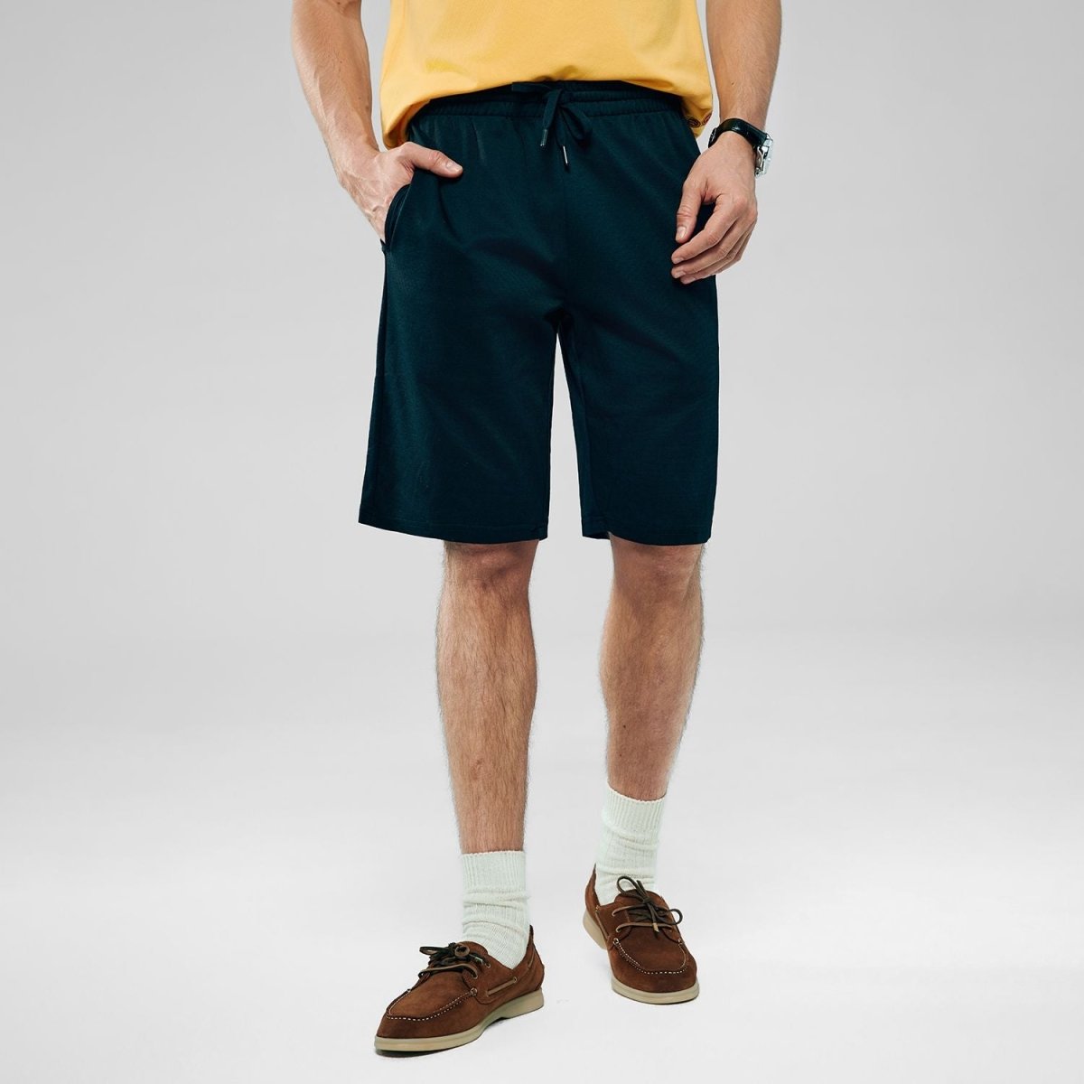Giordano Men Regular Interlock Embroidery Shorts - Premium Shorts