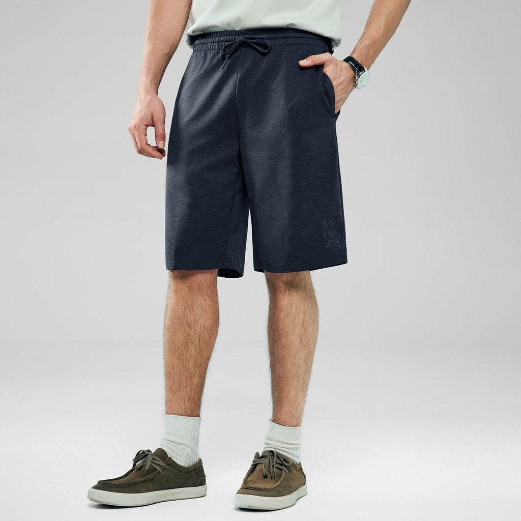 Giordano Men Regular Interlock Embroidery Shorts - Premium Shorts