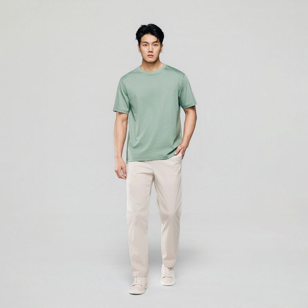 Giordano Men Regular Luxe Touch Cotton Crew Tee - Premium Tee