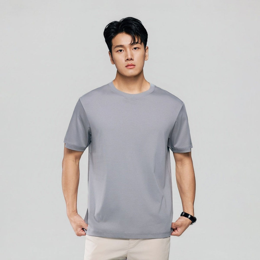 Giordano Men Regular Luxe Touch Cotton Crew Tee - Premium Tee