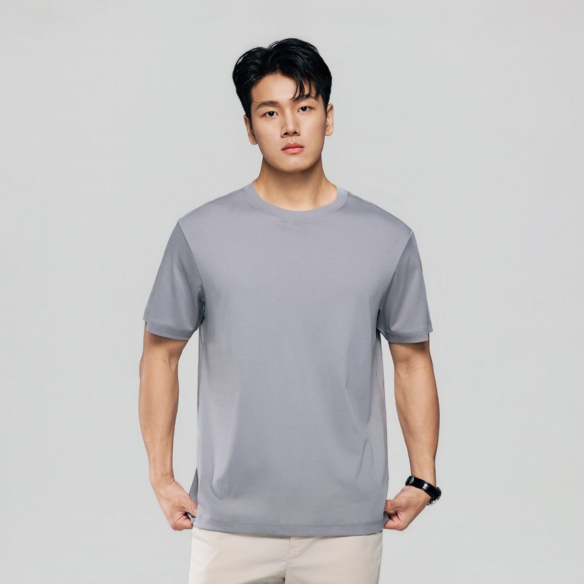 Giordano Men Regular Luxe Touch Cotton Crew Tee - Premium Tee