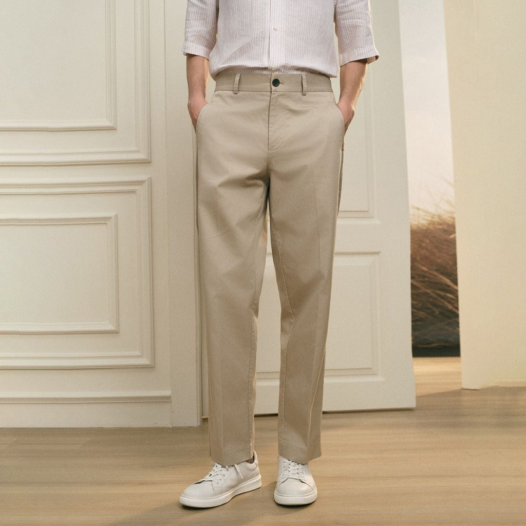 Giordano Men Regular Tencel Cotton Khaki Pants - first_variant_option_2 Premium Pants for Giordano