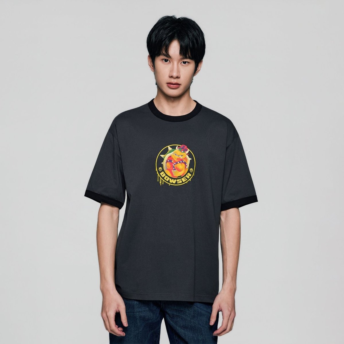 Giordano Men Relaxed Bowser Printed Cotton Tee - Premium Print Tee