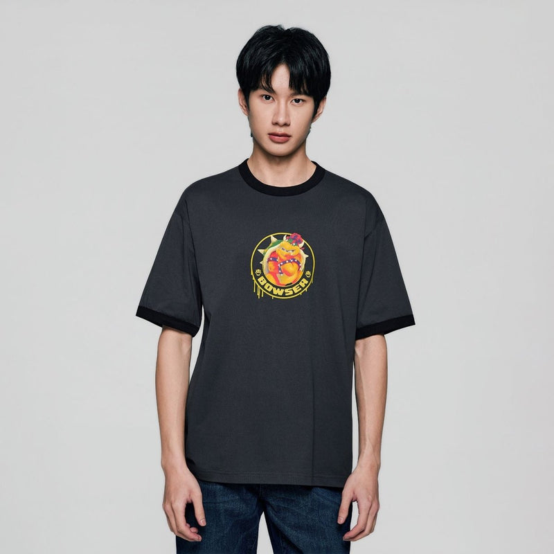 Giordano Men Relaxed Bowser Printed Cotton Tee - first_variant_option_2 Premium Print Tee for Giordano